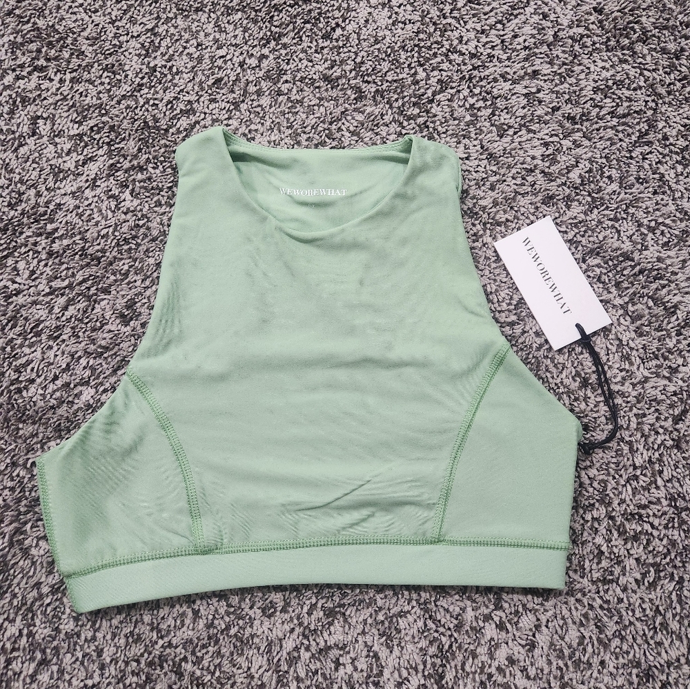 WeWoreWhat Green Racerback Bra Size S NWT